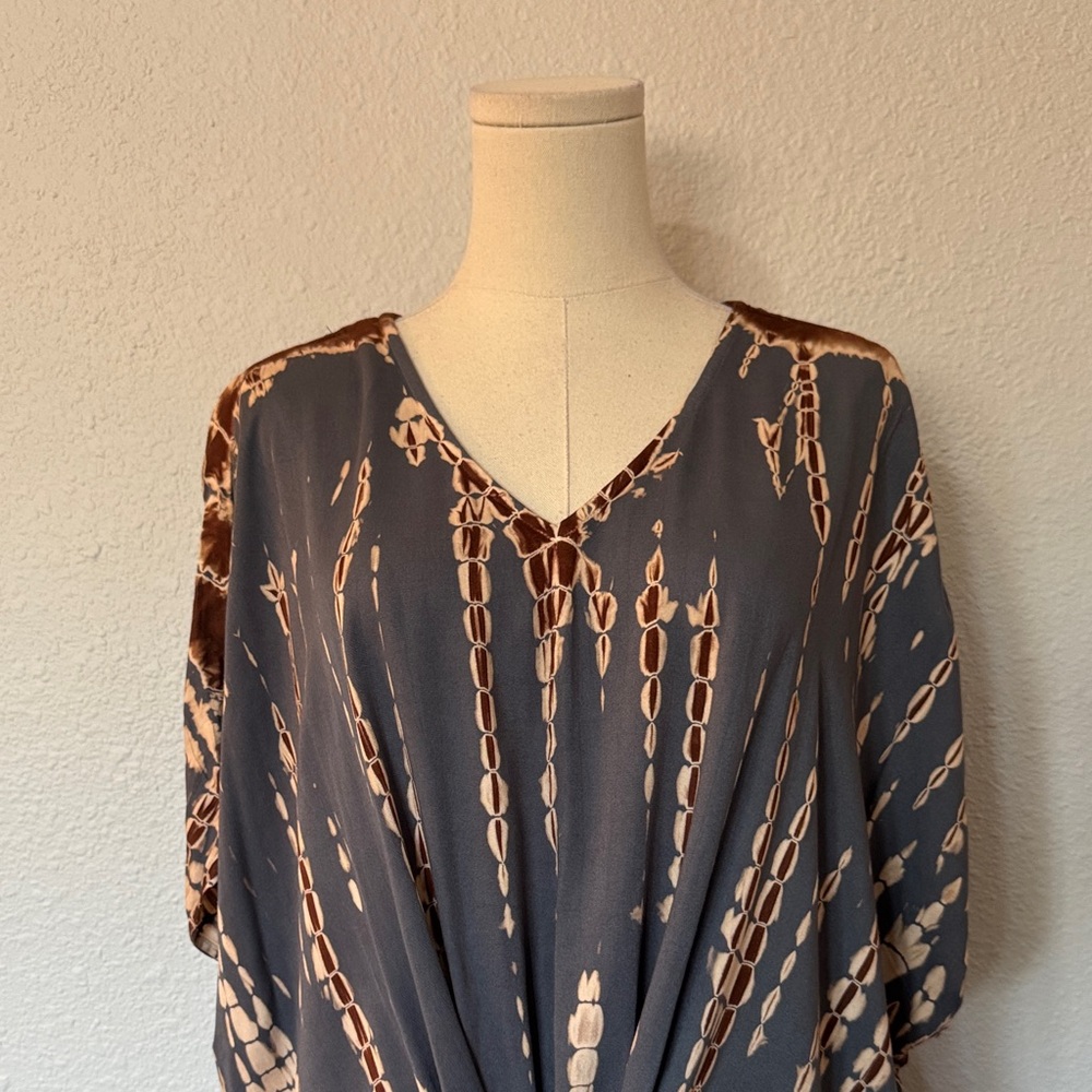 NWT J. Jill Pure Jill Tie Dye Belted Top Stone Multi size Large Tall - Picture 6 of 16